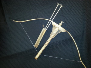 Crossbow with arrows and quiver